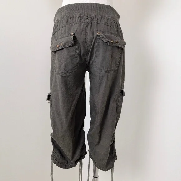INC Cargo Capris Drawstrings Long Shorts Bermuda Mid Rise - Picture 6 of 11